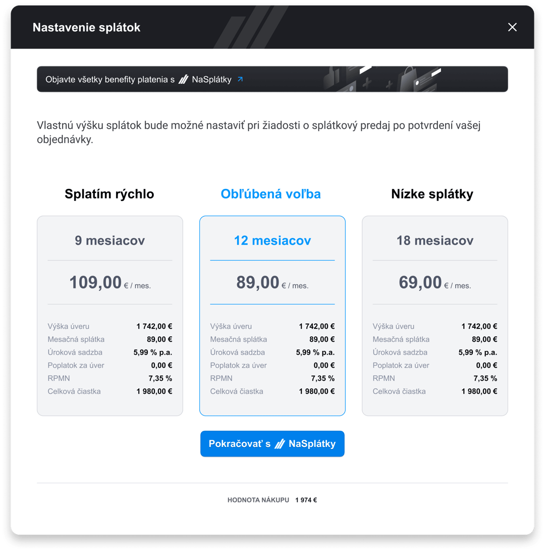 Tatra banka Na splátky – ponuka platby na splátky na e-shope