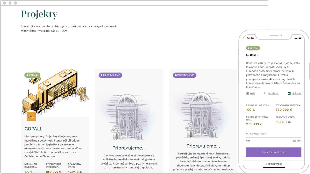 Across Crowd – výber investičného projektu