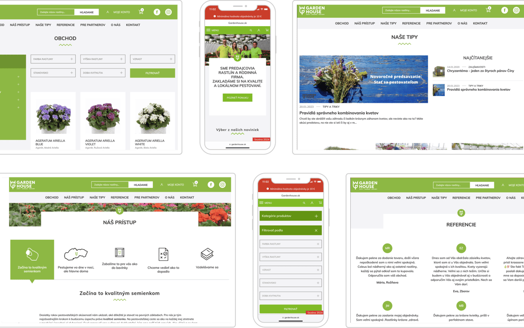 Gardenhouse.sk – kategórie, filtre, články a referencie e-shopu