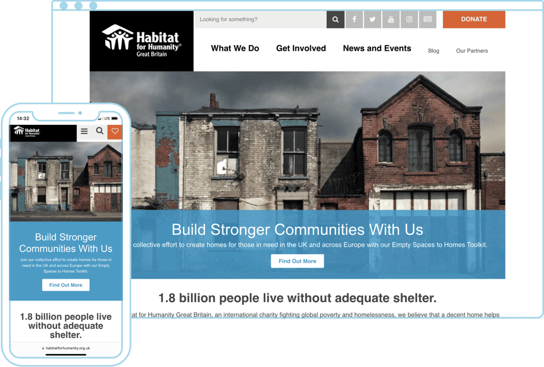 Habitat for Humanity – web postavený na spoločnej šablóne