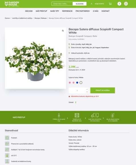 Gardenhouse.sk – detail produktu na e-shope